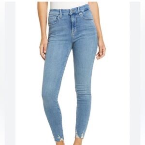 Good American Good Legs Raw Hem Skinny Jean in Blue702